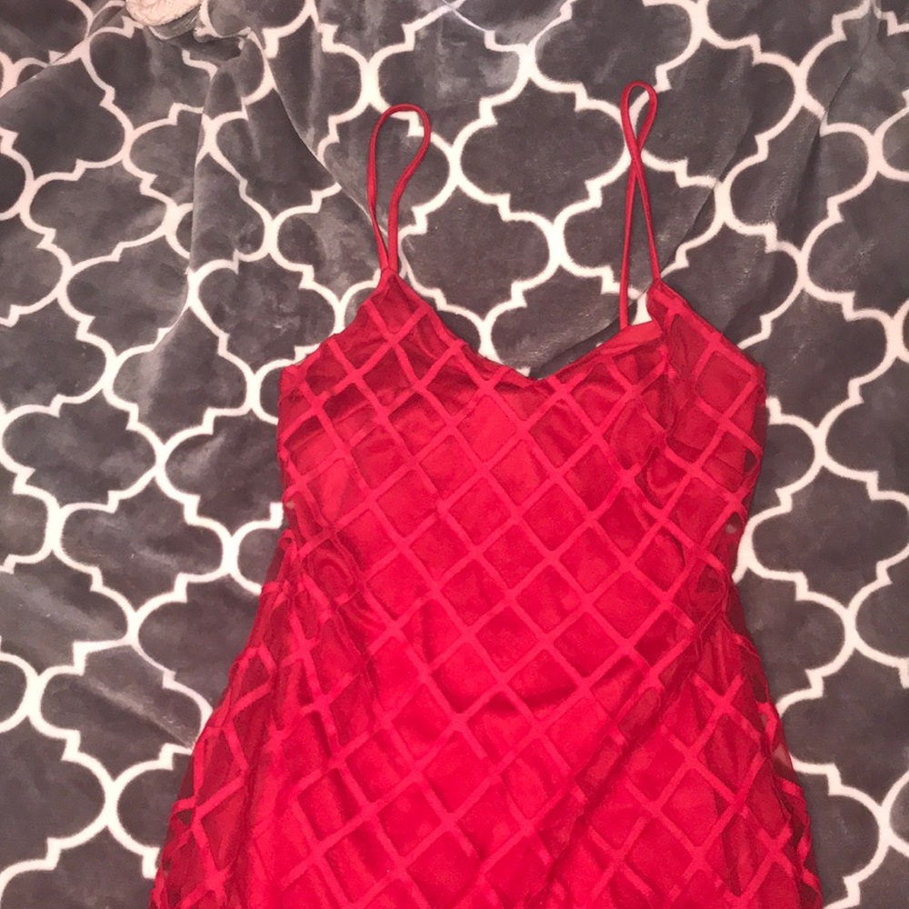 Red mini dress